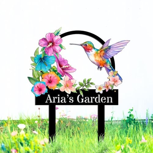 Personalized Garden Sign, Customizable Yard Stake Metal Art, Custom Garden