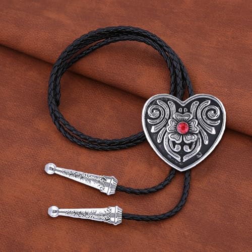 Image of Bolo Tie for Men Women Western Cowboy Bolo Tie Heart Necktie Cowboy Carter Fan