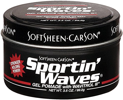 Soft Sheen Sportin Waves 3.5 Ounce Gel Pomade/Wavitrol Jar (103ml) (6 Pack)