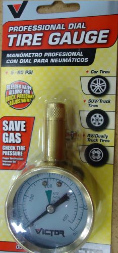 Victor Professional Tire Gauge Dial Face 5 - 60 Psi 2