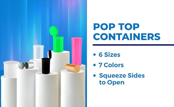 Loud Lock Pop Top Dram Bottles - (Black) - 6 Dram - 600 Per Case - (1.69" Deep X 1.09" Wide) - Dry Herb Containers - Child Resistant Smell Proof Container - Pill Vials - Rx Vial by Loud Lock - Used condition - Image 8