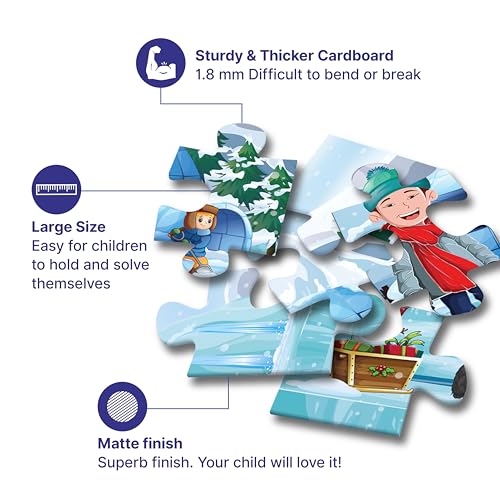 Image of Set of 2 Vacation Theme Jigsaw Puzzles for Kids 5+ Years, 48 Pieces Each, Tea Garden & Desert Scenes, Educational Puzzle Game with Activity Sheet, Cognitive Development Toy