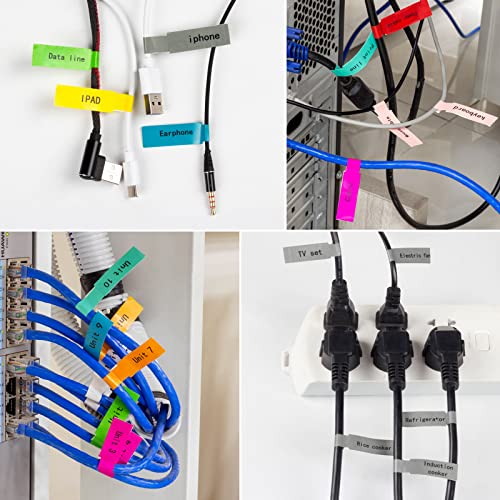 450 Pcs Cable Labels, Colorful Waterproof Cord Labels For Electronics, 15 Sheets Self Adhesive Wire Labels Tags For Cable Management, Tear Resistant Sticker Labels For Laser Printer And Handwriting #TOP1