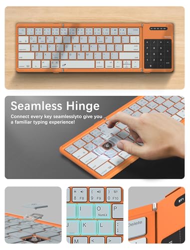 Image of Nillkin Foldable Bluetooth Keyboard, Portable Wireless Design (Orange)