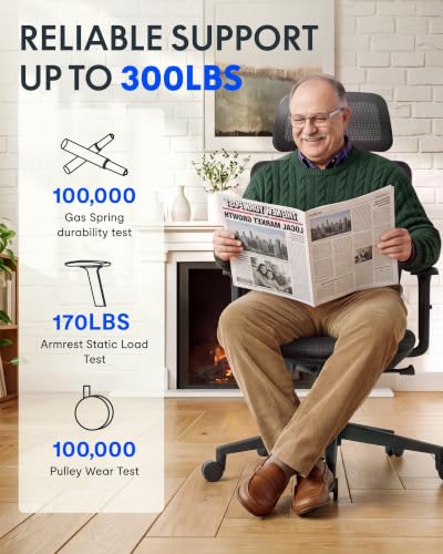 Image of FLEXISPOT OC3 Ergonomic Chair with Dual Front& Back Lumbar Support,MS Black