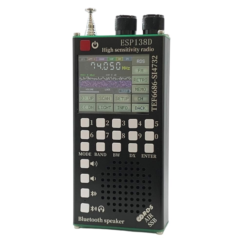 Nouveau Récepteur Radio ESP138D H-Radio SI4732 FM/AM/SSB/Bande Aéronautique + Récepteur FM TEF6686 : Radio 2 en 1 avec Bluetooth