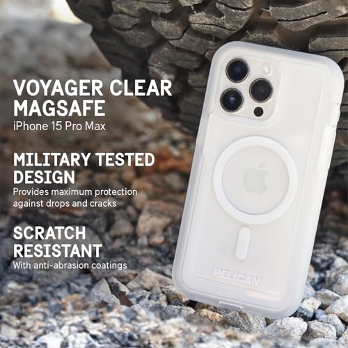 Pelican Voyager iPhone 15 Pro Max Case - Rugged MagSafe Phone Case - Clear - image 3