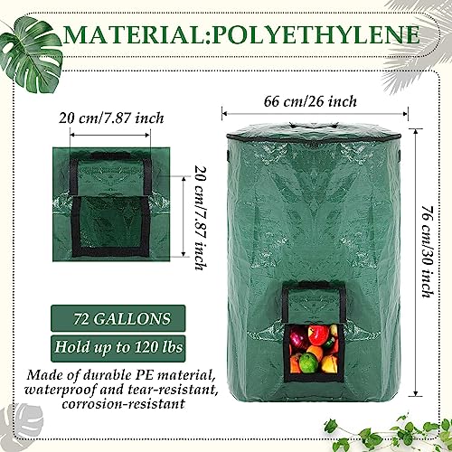 4 Pcs 72 Gallons Reusable Garden Bag Yard Waste Bags Heavy Duty Lawn