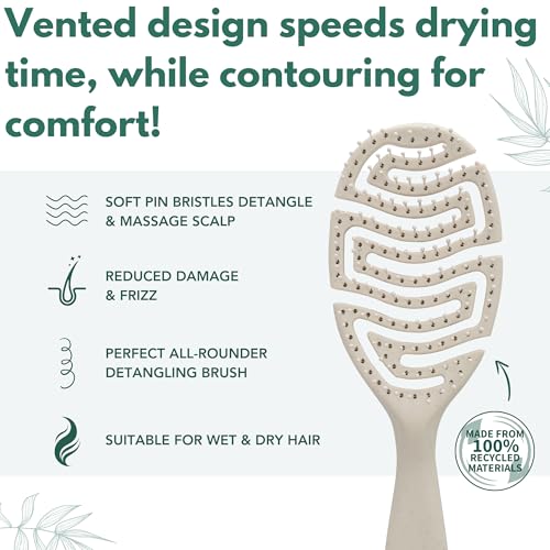 So Eco Flexi Curve Detangling Hair Brush, 100% PCR Materials, Flexible Vented Design for Wet & Dry Hair - Image 2