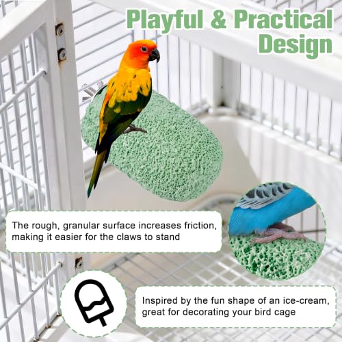 Image of 4 Pcs Bird Beak Grinding Stone, Resin Bird Perch Stand, Parrot Perch Stand | Parrot Perch for Cage, For Small Medium Cockatiel Lovebird Finch Chinchillas Hamsters, Climbing Ledge, Grinding Claws & Beaks