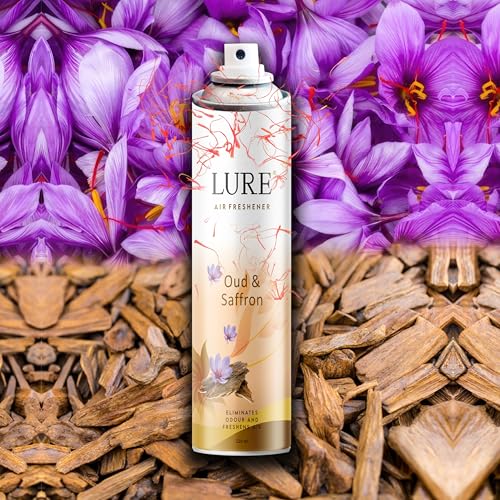 Image of Lure Room Freshener | Air Freshener for Home And Office - OUD & SAFFRON (220ml Each, Pack of 2)