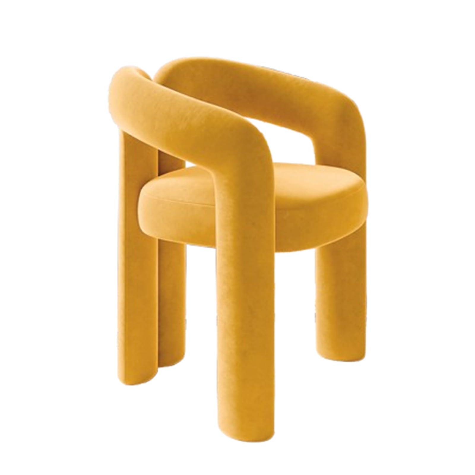 MAMAO Sgabello Speciale per Toeletta, Sgabello per Il Trucco in Stile Crema, Sedia da Camera per Ragazze, Sedia da Pranzo Moderna, Sedia da Soggiorno con Schienale Decorativo Yellow