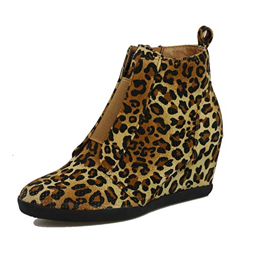 ShoBeautiful Women's Fashion Wedge Sneakers High Top Hidden Wedge Heel Platform Lace Up Shoes Ankle Bootie