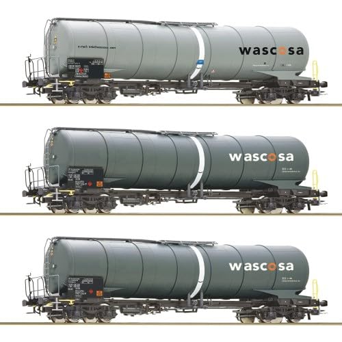 Zacns Wascosa Roco 6600143 lot de 3 wagons citernes miniatures HO époque VI pour train électrique