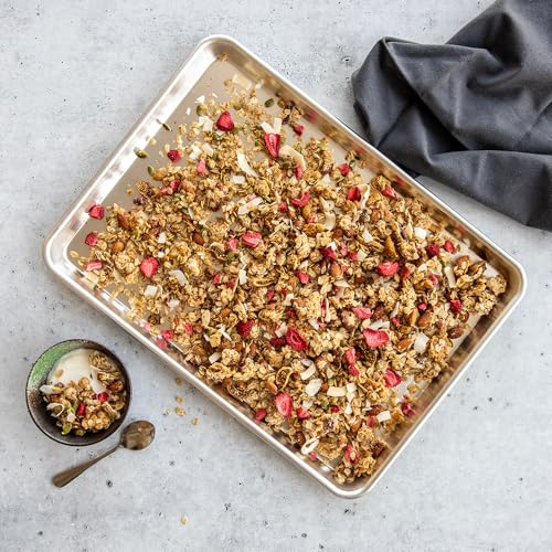 Nordic Ware Naturals Half Sheet - USA Made Aluminum Commercial Quality Sheet Pan for Baking or Roasting, Encapsulated Galvanized Steel Rim Prevents Warping, 1-Pack - Image 3