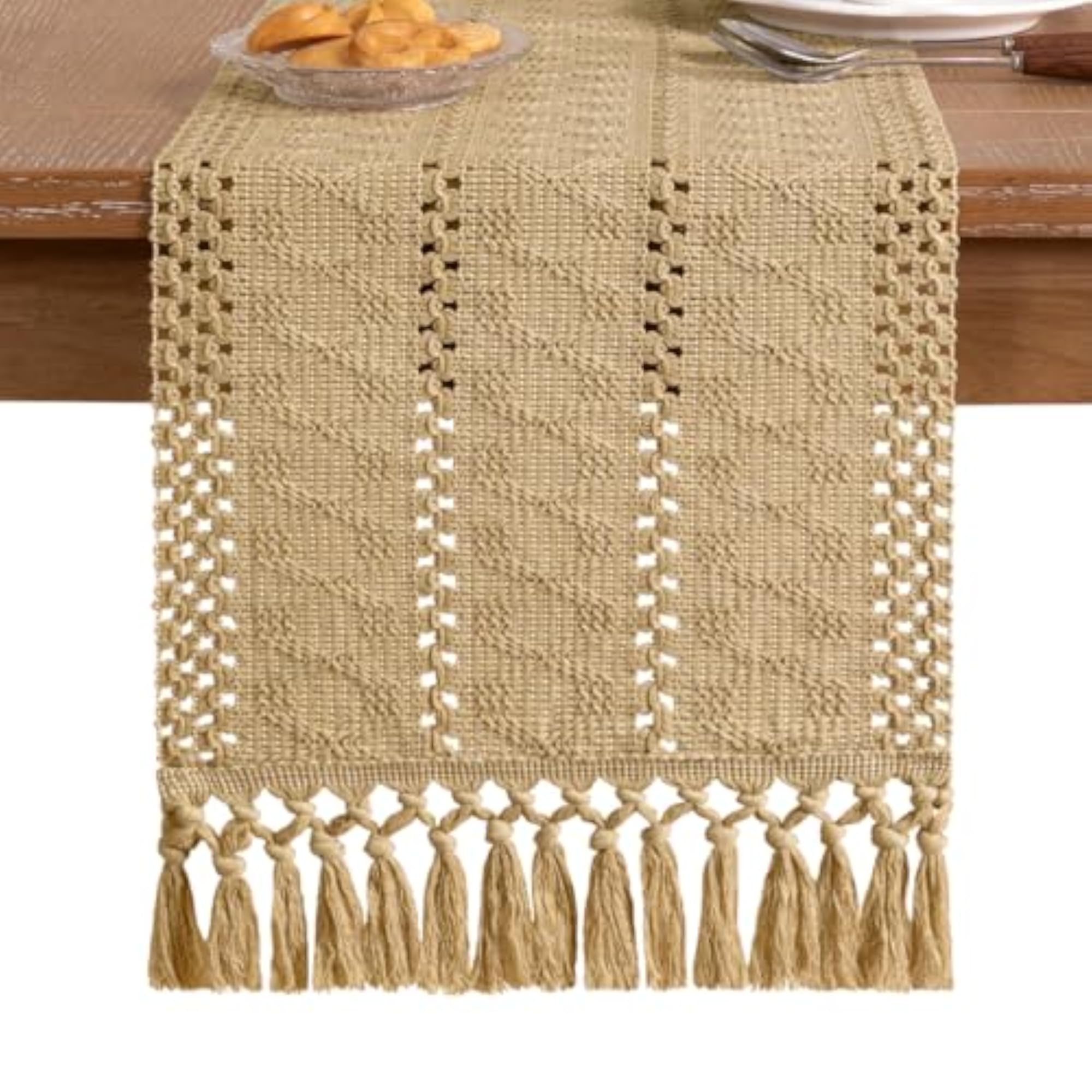 Boho Table Runner Fall Farmhouse Rustic Dresser Scarf