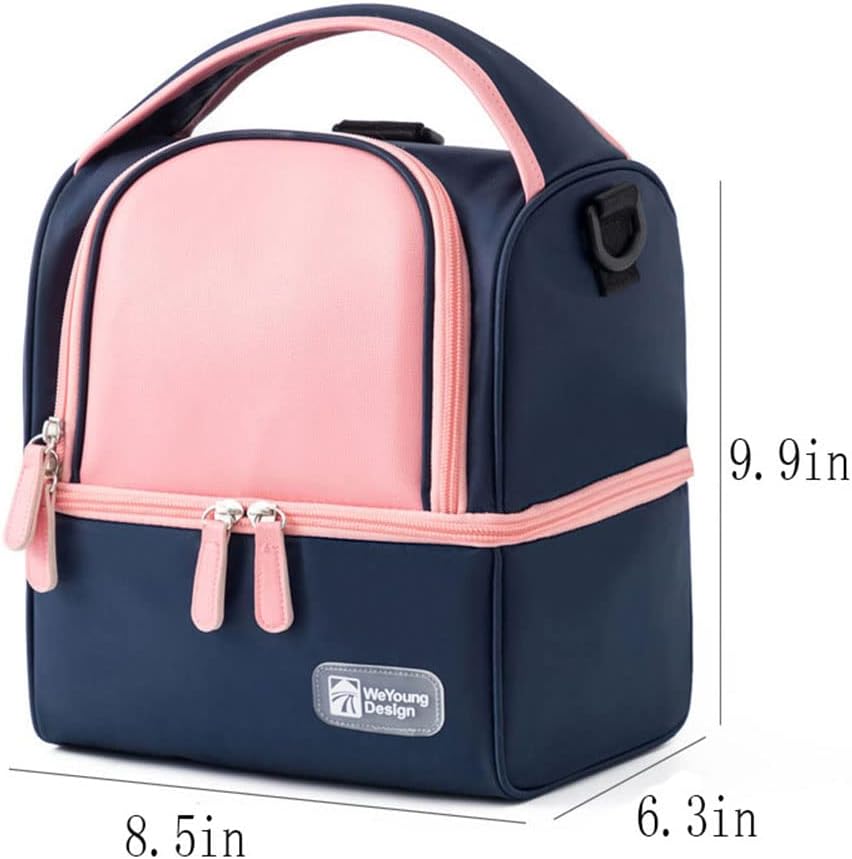 Breastmilk Bottles Cooler Bag, Nylon Breast Pump Backpack with Cooler Compartment, Double Layer Carrying Bag for Nursing Moms, Fits 6 Bottles Up to 9 Ounces