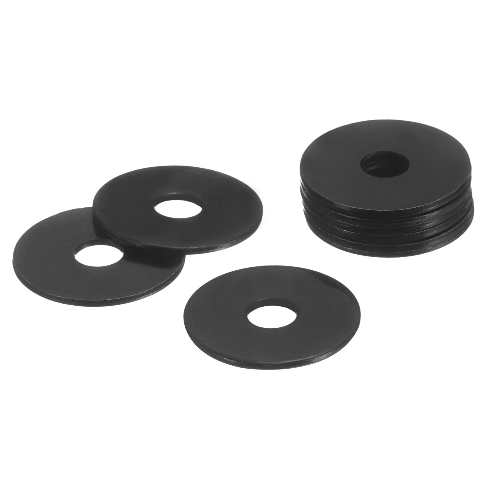 sourcing map 75Pcs M5 304 Stainless Steel Flat Washers, ID 5mm, OD 20mm, Thickness 1.2mm Round Metal Washers for Screws Bolts, Outdoor Construction, Black — image 1