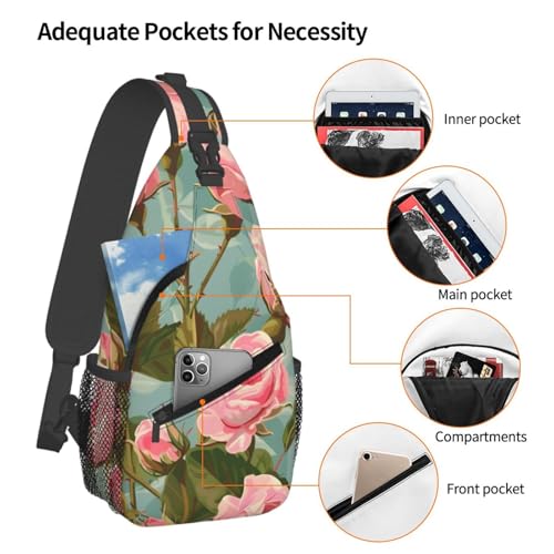 Bolso Bandolera Estampado Rosa para Mujer y Hombre miniatura 4