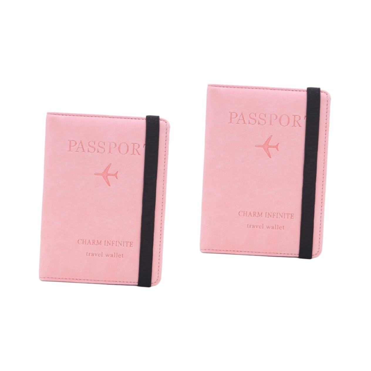 2piezas Cartera RFID para Pasaporte PU Piel Organizador Multi-Funcional Compacto para Viajes y Oficina Color Rosa para Mujeres y Niñas