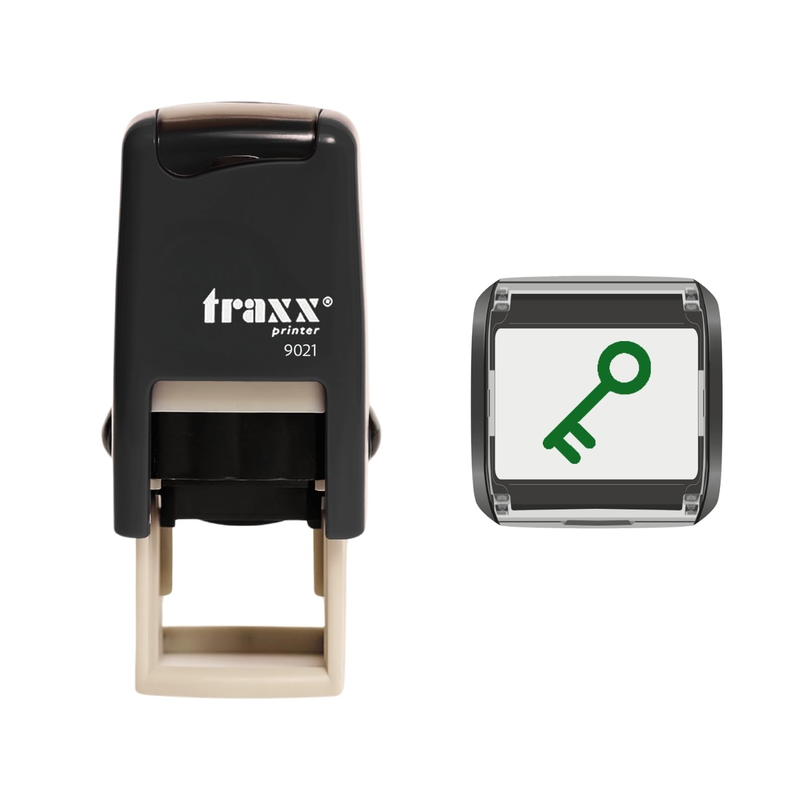 Traxx 9021 Loyalty Card Self Inking Rubber Stamp Key Cutter Key Holder Locksmith *A Green Key Design*