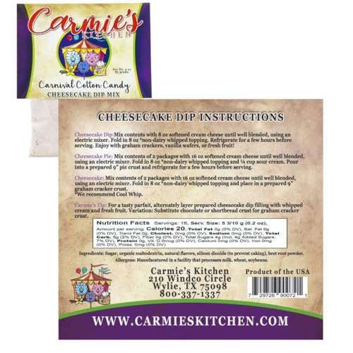 Carmie's Kitchen Cheesecake Dip Mix (Carnival Cotton Candy) - image 2