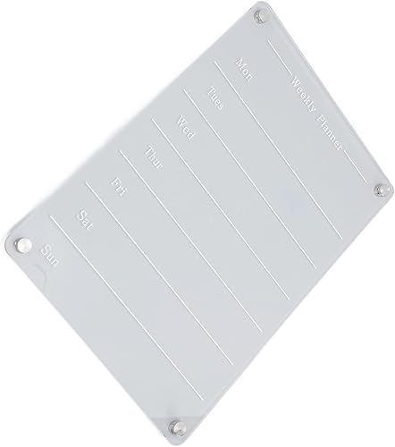 Miniatura 5 de Clear Acrylic Refrigerator Magnetic Planning Board, 33x23cm, Weekly Schedule - Reusable Wet Dry Erase, Transparent Surface, Home and Office Organizer