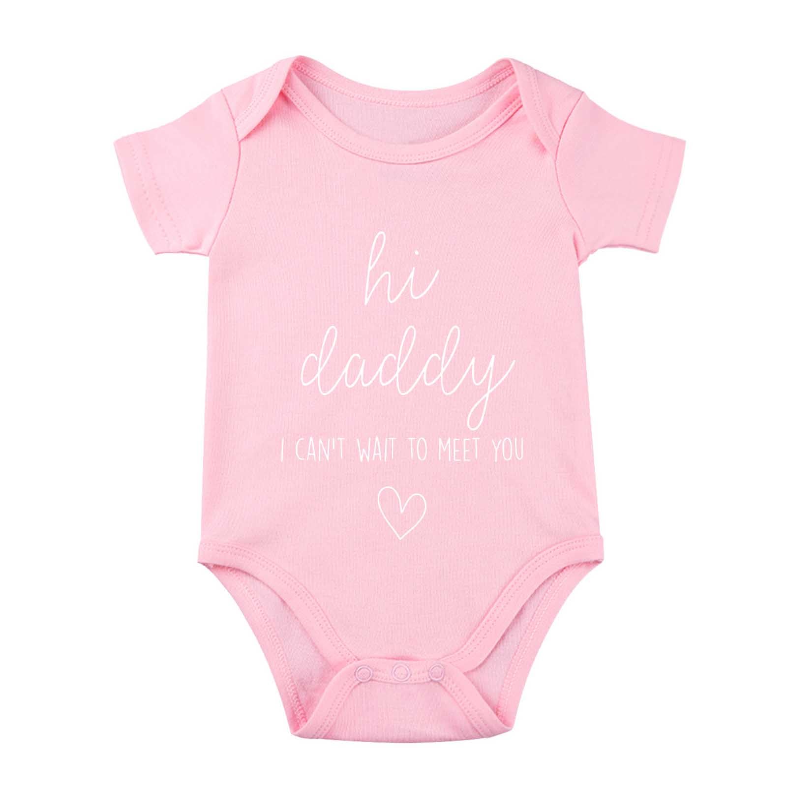 Hi Daddy Bodysuit for Baby Hello Daddy Pregnancy Announcement for Husband I Love Daddys Baby Romper