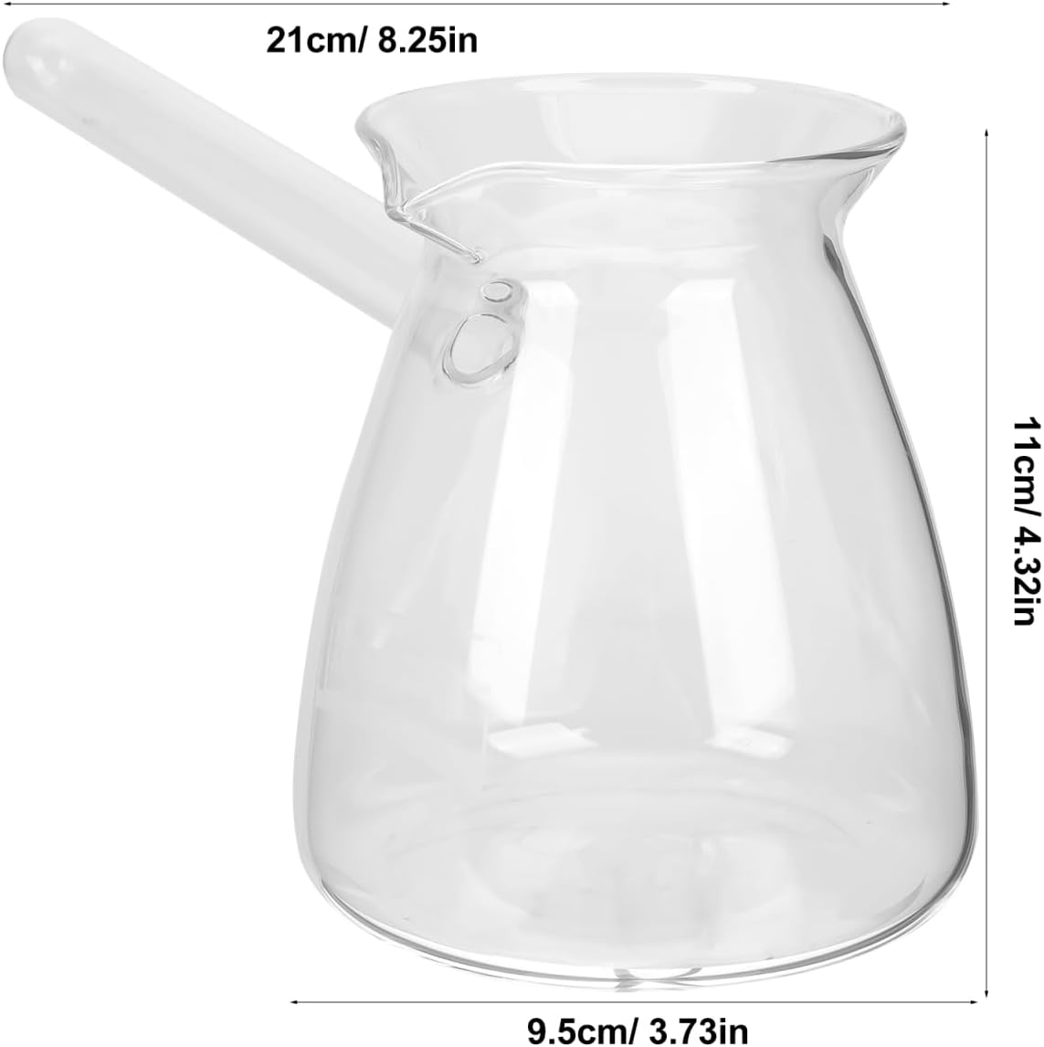 Hemoton 14.25 oz Borosilicate Glass Turkish Coffee Pot, Stovetop Tea Maker with Handle, Milk Warmer Hot Chocolate or Butter Melting Pot for Home - Image 5