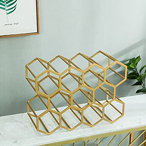 Soporte de vino metálico dorado para mesa miniatura 1
