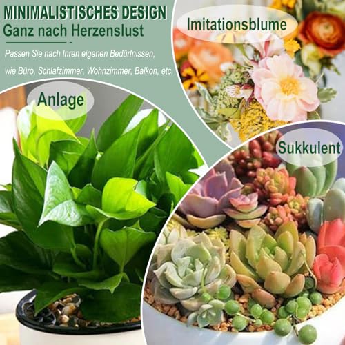 Lot de 10 mini pots de fleurs, blancs, anti-céramique, en plastique incassable, pour plantes d'intérieur et d'extérieur, cactus succulentes, plantes d'intérieur, 6 x 7 cm – Image 6