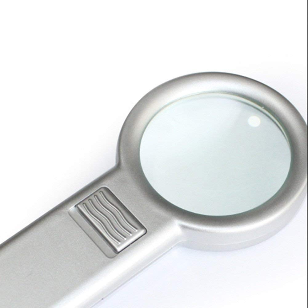Lenti di ingrandimento, Lente di ingrandimento Portatile con Illuminazione a 10 LED, Comoda Lente di ingrandimento per Lettura da Uomo Anziano, Lente HD 5X, Hobby di Alta