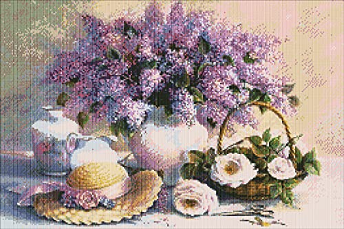 Magiart Cross Stitch Kits Stamped Kit For Adults Embroidery Beginner And Kids 11Ct Patterns Fabric Needlework Beautiful Flowers Ncmf213 (26.8Inch X 18.9Inch Cotton) #TOP15