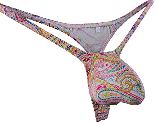JJPOUCH JJP1007 Herren-Tanga, mit ausbeulter Tasche, G-String, Rosa Paisley, L/XL Cover