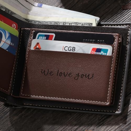 Image of Fathers Day Wallet Gift for Dad,Personalized Custom Photo & Name Wallets for Men Husband,Customized Leather Picture Wallet for Father's Day,Valentine's Day (Style 3)
