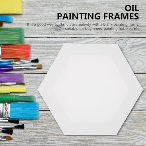 Lienzos de algodón de forma hexagonal con bastidor de madera para óleo 8