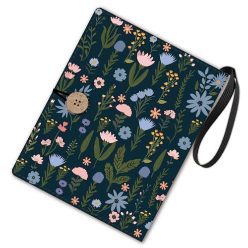 CRASPIRE Flower Book Covers Black Book Protector Plant Multilayer Book Sleeve for Paperbacks Washable Fabric Cloth Book Cover with Extra Sleeve Pocket for Book Lovers Classmate Gifts - Image 2