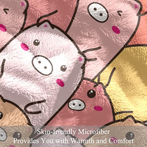 Couverture polaire cochon colorée idéale pour vos soirées cocooning - 3