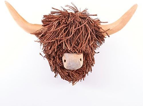 the kilt store Highland Cow, Wall Mounted Wooden Sculpture By Voyage Maison