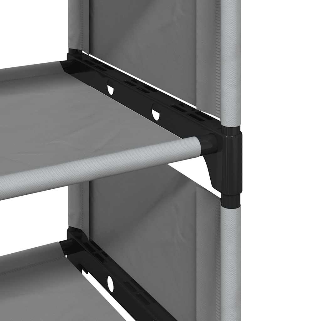 Zapatero 10 Niveles Gris 54x28x158 cm | Estructura de acero resistente, tela transpirable, almacenamiento versátil para entrada o pasillo