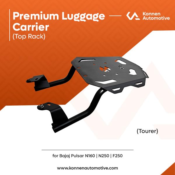 Image of Top Rack Compatible with Bajaj Pulsar N160|N250|F250 (Heavy Pipe) (Without Back Rest) (Tourer)