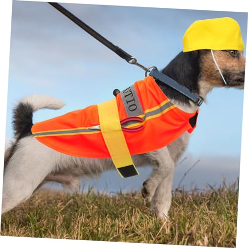 Disfraz para perro tema ingeniero talla L color naranja miniatura 3
