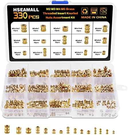 HSEAMALL 100PCS M6 Rivet Nuts Stainless Steel Rivnut,Flat Head Threaded Insert Nutsert Rivnuts Assorted