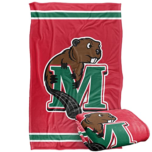 Minot State, 36"x58" Primary Logo Stripes, Silky Touch Super Soft Throw