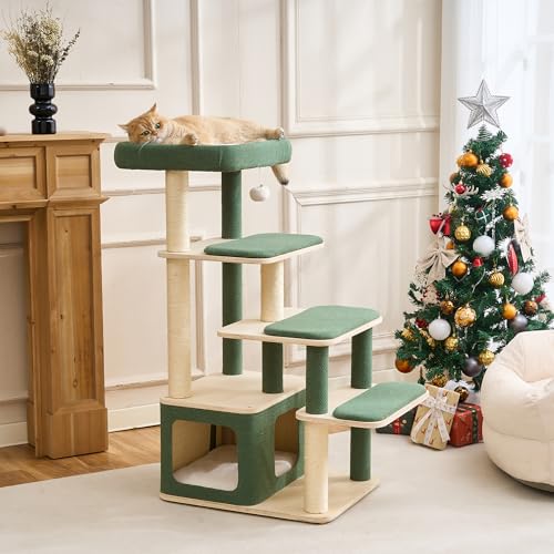 Árbol rascador de madera moderno para gatos grandes miniatura 4