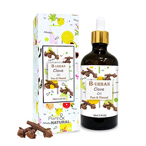 Image of B-URBAN Clove (Syzygium Aromaticum) Oil|100% Pure & Natural Undiluted Essential Oil Organic Standard For Skin & Haircare|Calming Properties, Eases Headaches, Reduces Aging Signs,Pain-Reliever-100ML