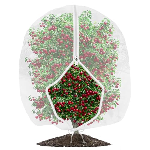 Fruit Tree Netting Bird Protection with Zipper Garden Nets Plant Covers 183cm X 215cm Garden Fruit Net Mesh Bird Netting Protective Cover for Blueberry Vegetables Flower Strawberry