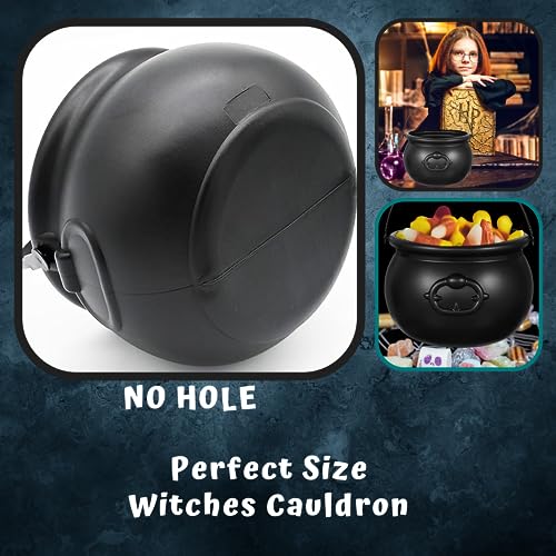 Image of St Patricks Day Coin Pot, 7.5 inch Black Plastic Cauldron Large Pot of Gold Bucket Black Plastic Cauldron For St. Patrick's Day Leprechaun & Mardi Gras Party Table Centerpiece Decoration Supply Accessory