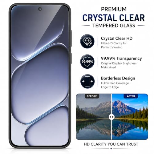 Image of ArmourPro 3D Borderless Tempered Glass for OnePlus Nord CE 6 Lite and Nord CE 3 Lite, HD Clear Curved Edge to Edge Screen Protector, 9H Hardness, Oleophobic Coating, Case Friendly | Pack of 1