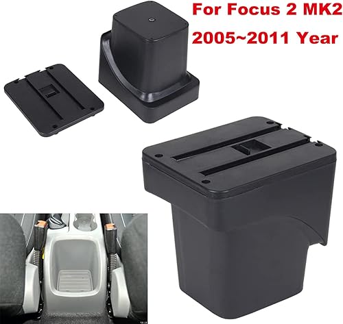Miniatura 3 de Reposabrazos de consola central de automóvil para Ford Focus 2 MK2 2005 2006 2007 2008 2009 2010 2011 caja de almacenamiento de reposabrazos de